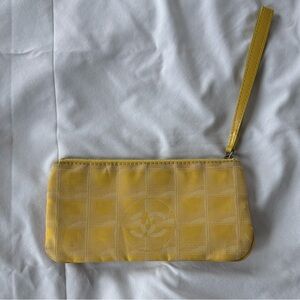 Yellow chanel wristlet